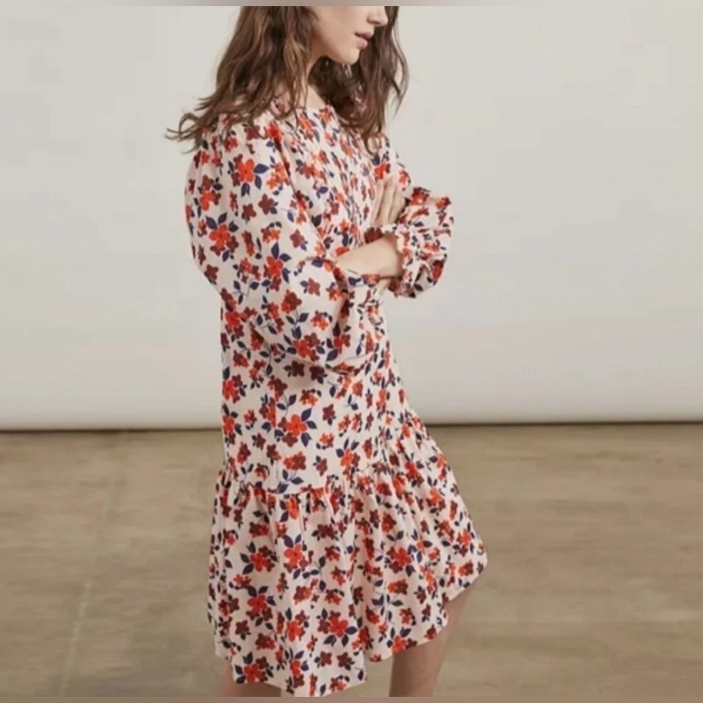 Elizabeth and James Floral Print Long Sleeve Fall Dress | Womens Large Petite